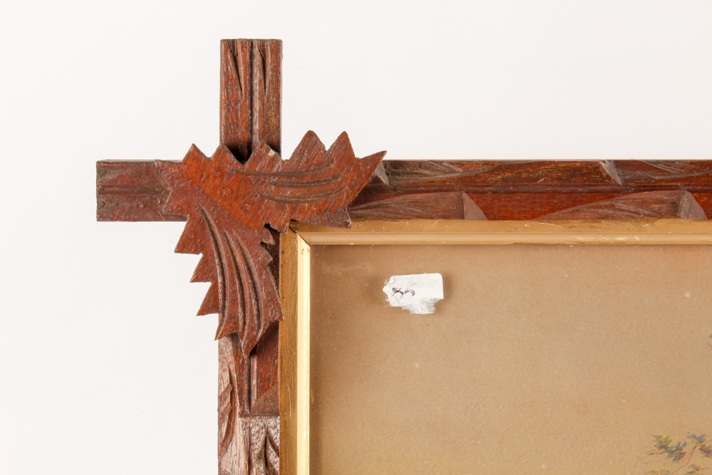 Vintage Prints and Cross-Stitch in Hand-Carved Frames