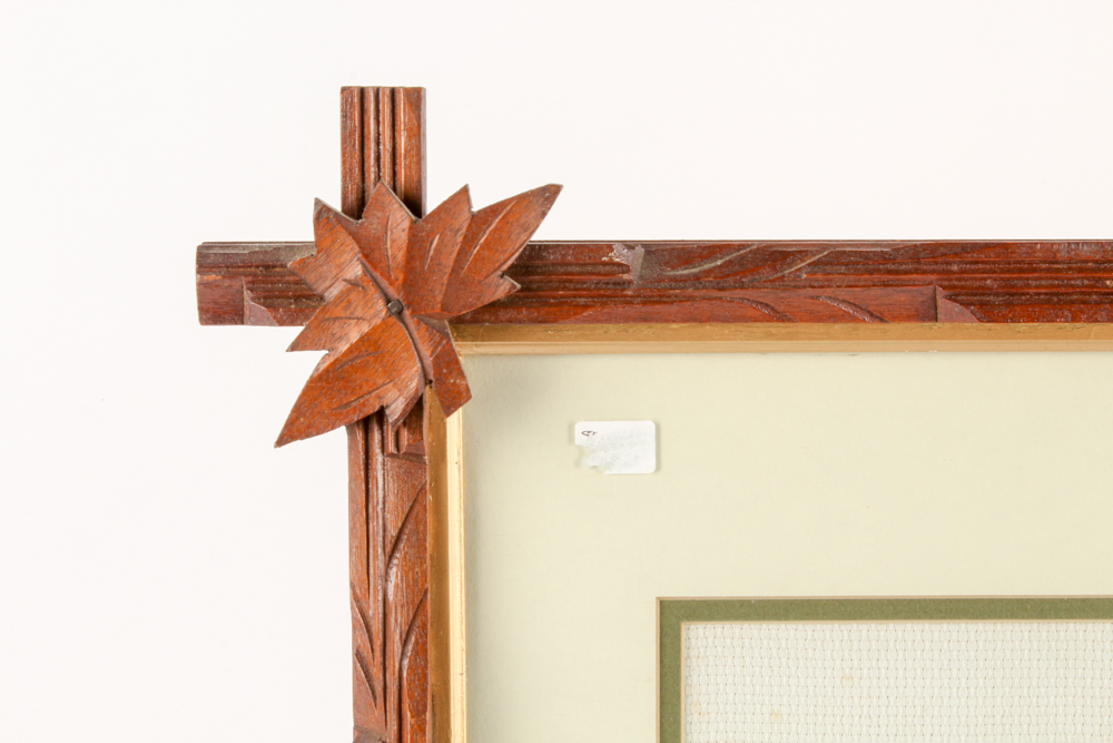 Vintage Prints and Cross-Stitch in Hand-Carved Frames