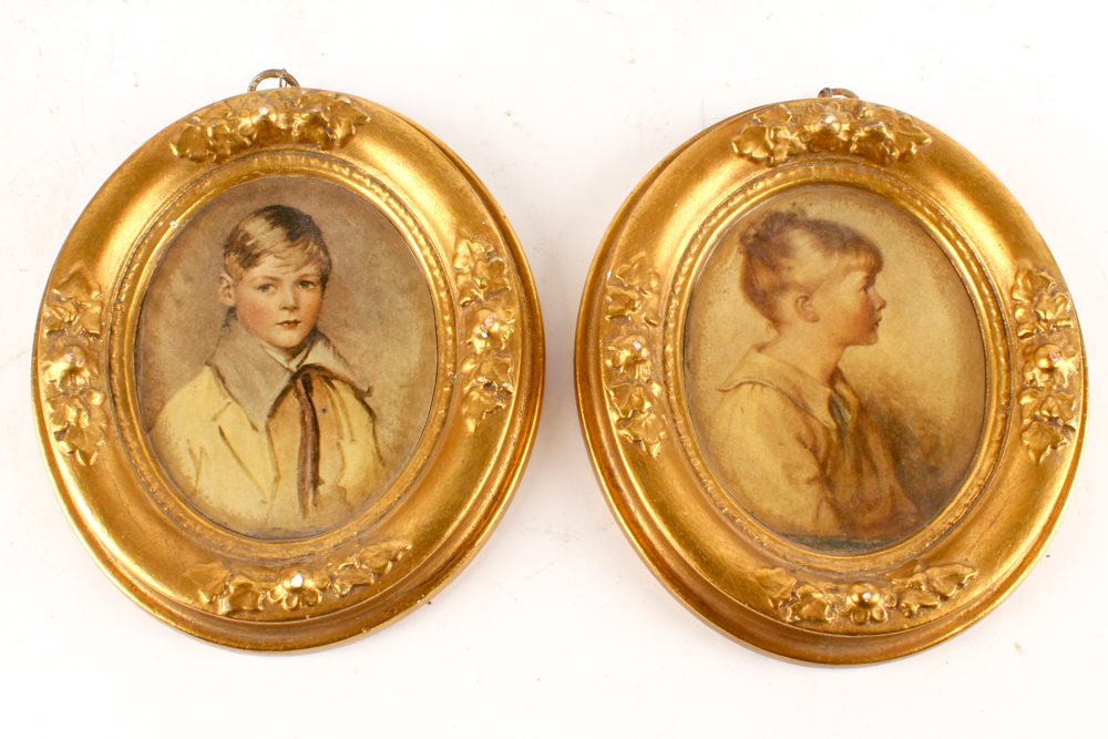 Collection of Framed Chromolithographs of Youths