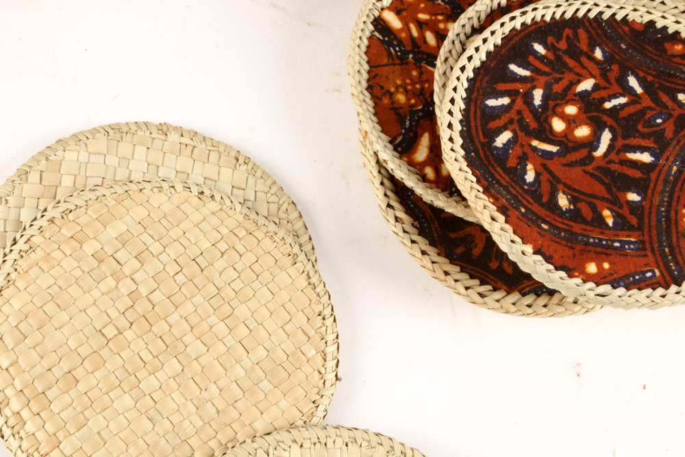 Antique Handwoven Basket and Other Woven Decor