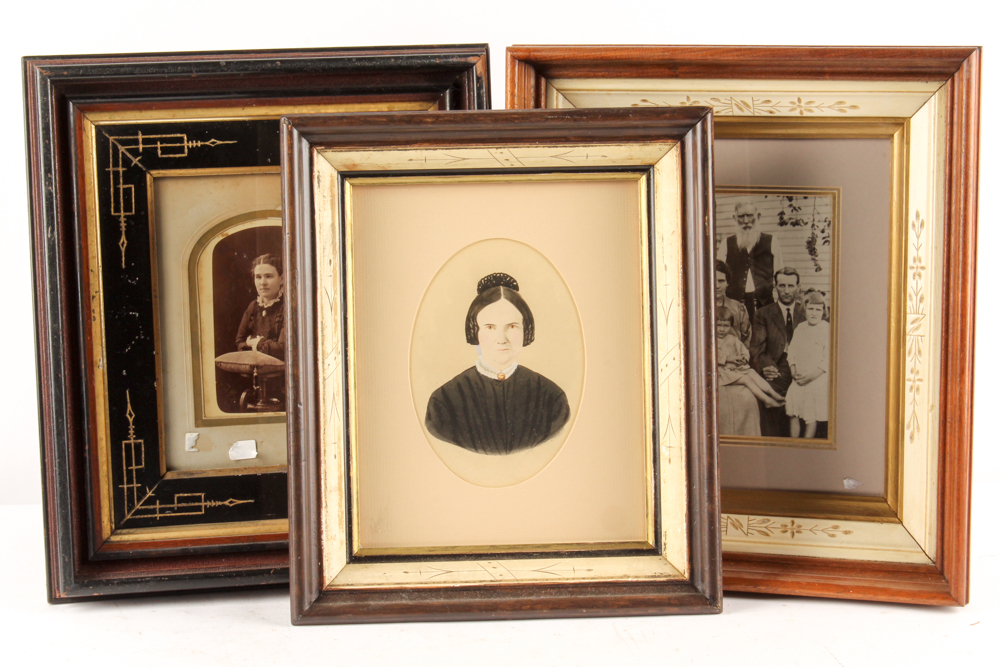 Antique Portraits in Hand-Detailed Frames