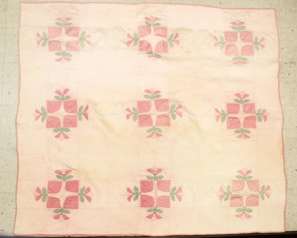 Handmade Vintage Quilt and Porcelain Doll