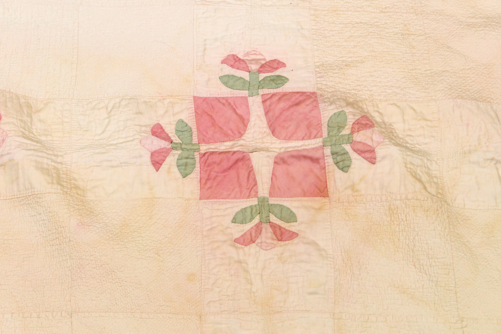 Handmade Vintage Quilt and Porcelain Doll