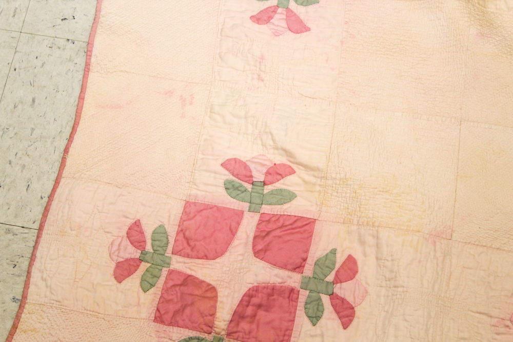 Handmade Vintage Quilt and Porcelain Doll