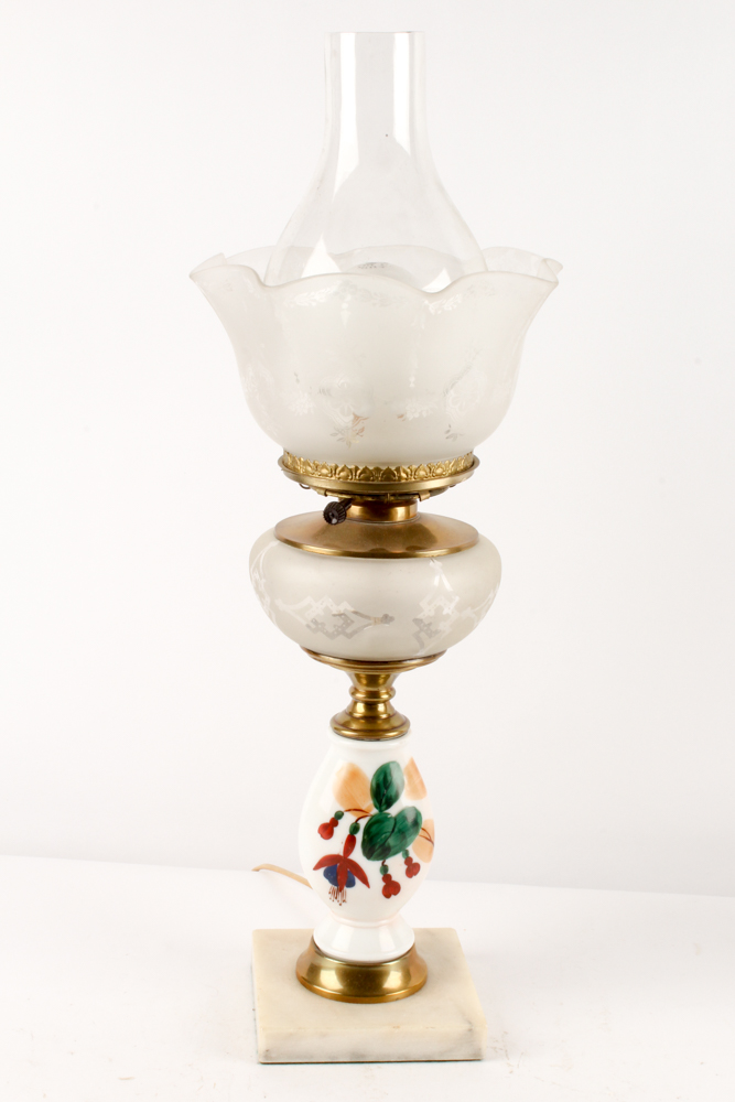 Electrified Antique Parlor Lamps