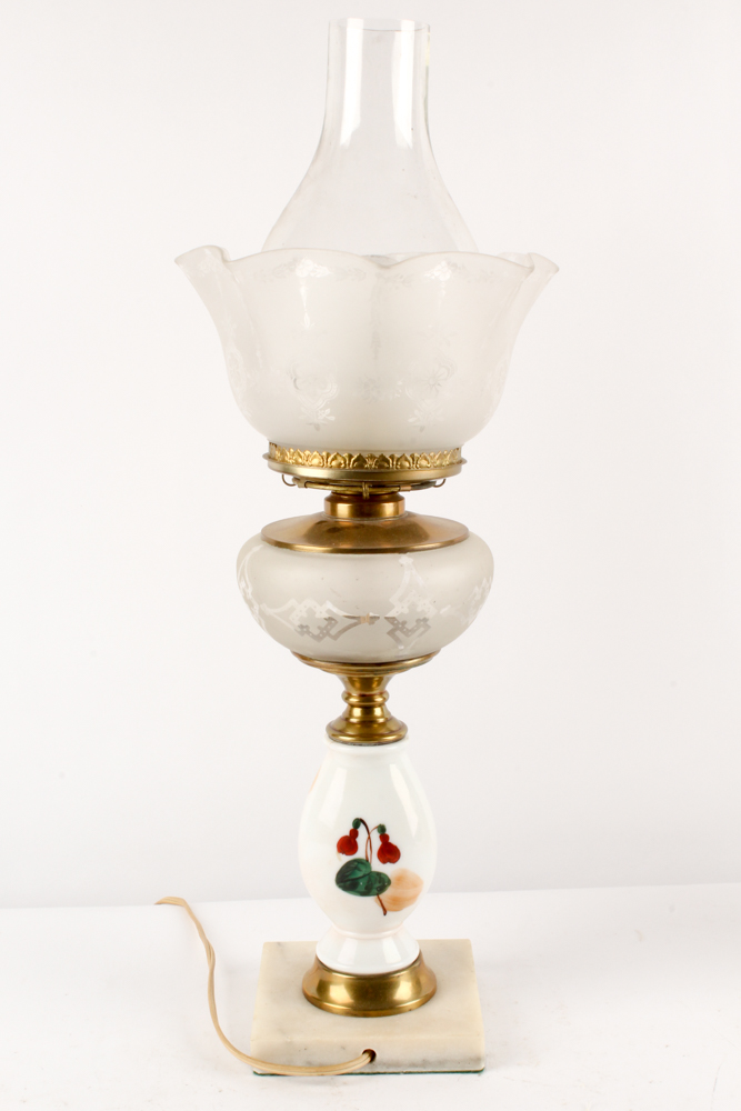 Electrified Antique Parlor Lamps