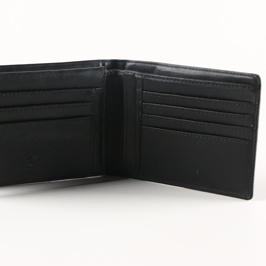 Renato Balestra Black Leather Bi-Fold Wallet