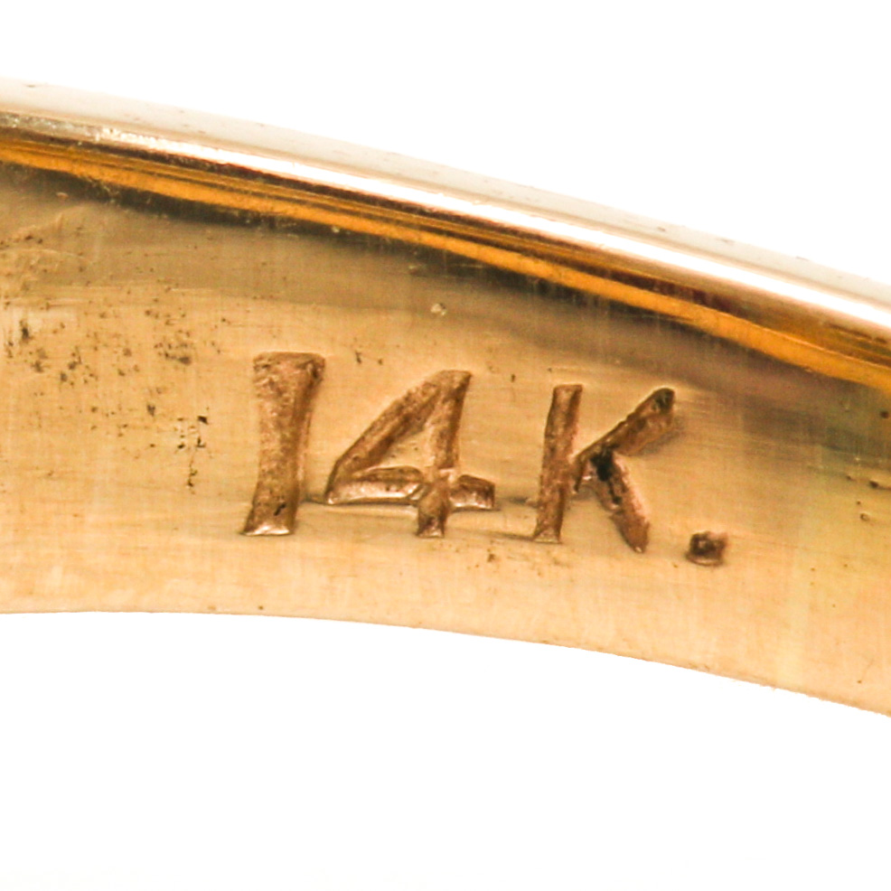 14K Yellow Gold Jadeite and Nephrite Cluster Ring