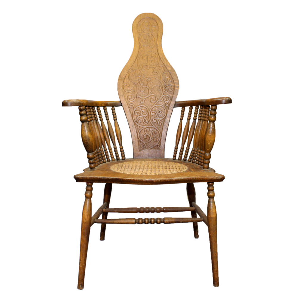 Antique Colonial Revival Oak Chair