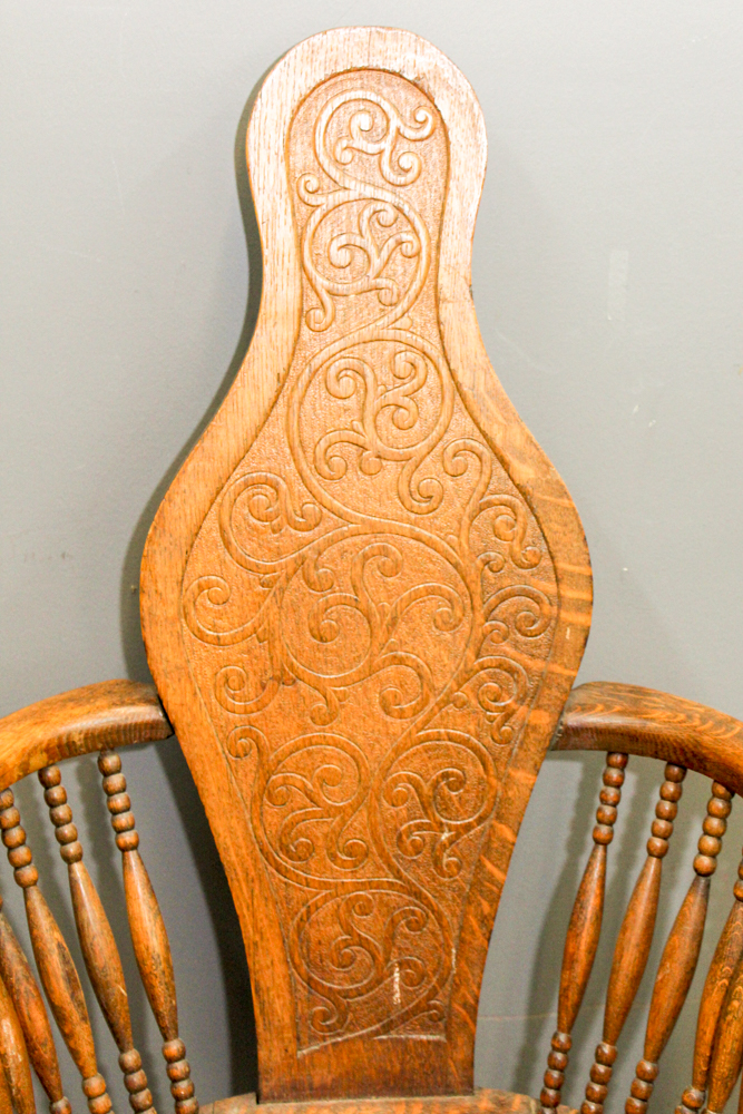 Antique Colonial Revival Oak Chair