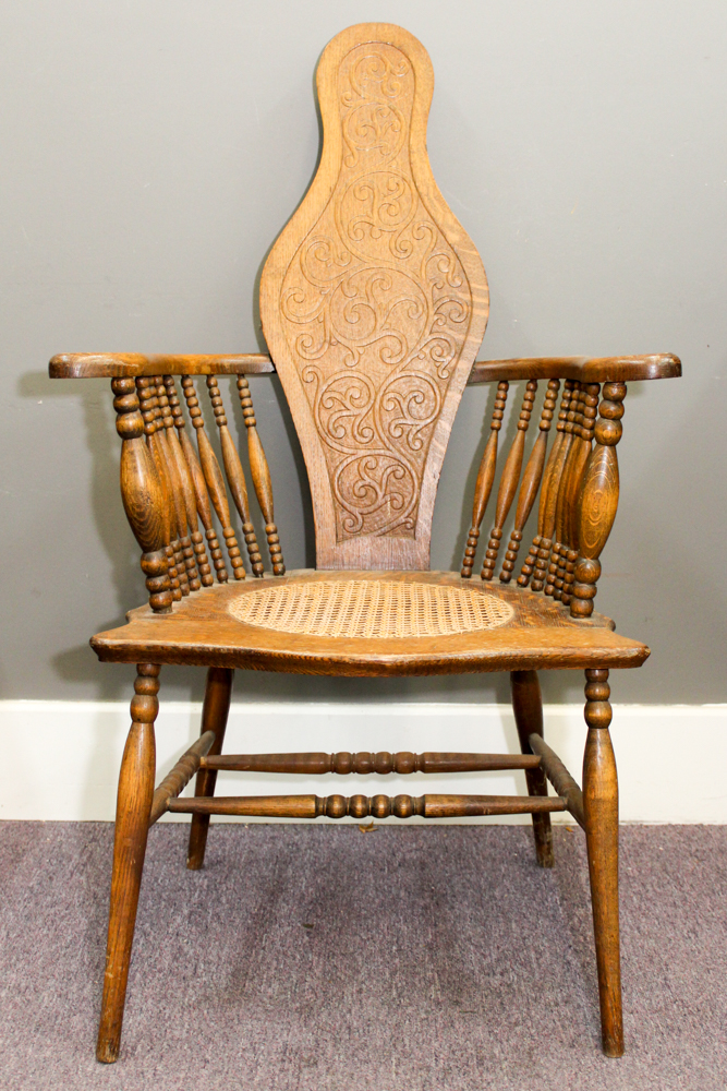 Antique Colonial Revival Oak Chair