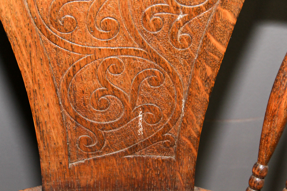 Antique Colonial Revival Oak Chair