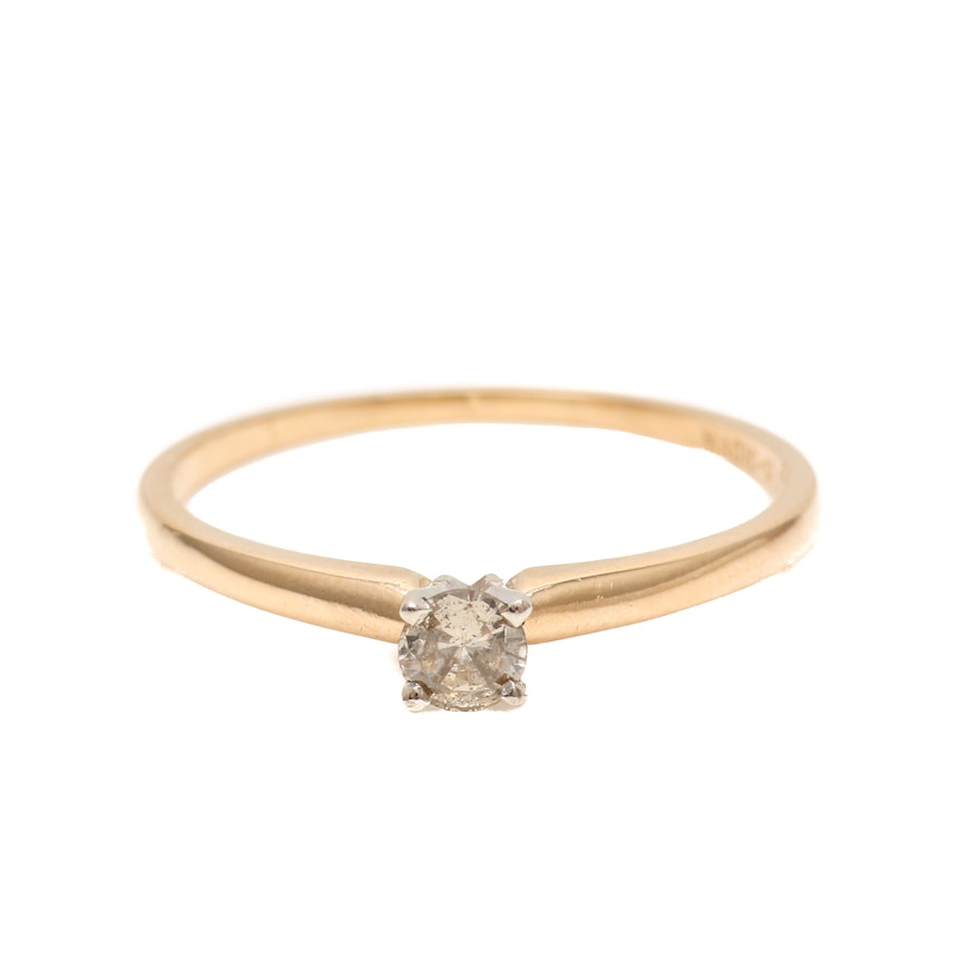 14K Yellow Gold Diamond Ring