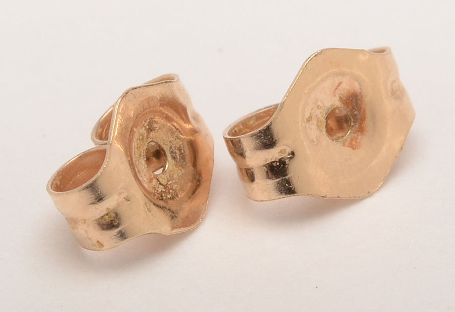 10K Yellow Gold Synthetic Opal and Diamond Earrings