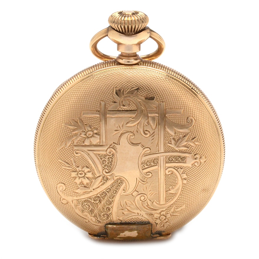 Antique 14K Gold Hampden Pendant Watch