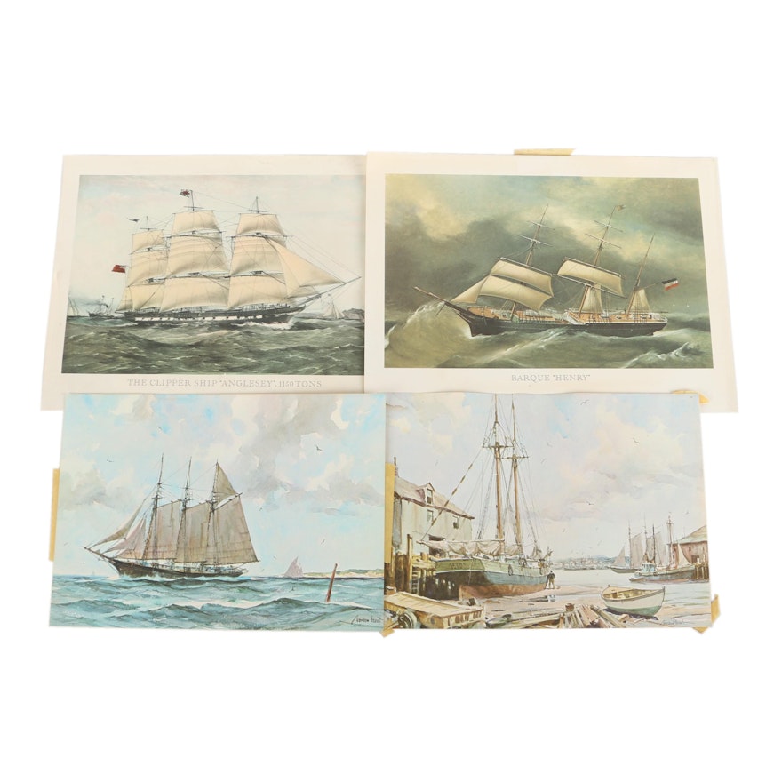 Offset Lithographs on Paper of Nautical Scenes