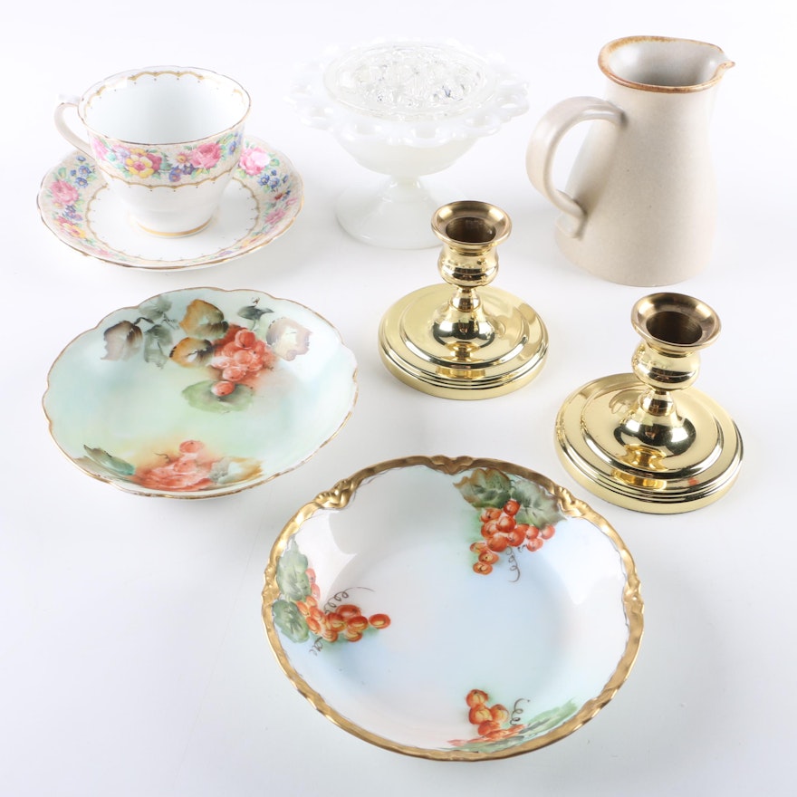 Decor Including Vintage Hutschenreuther Porcelain Bowl