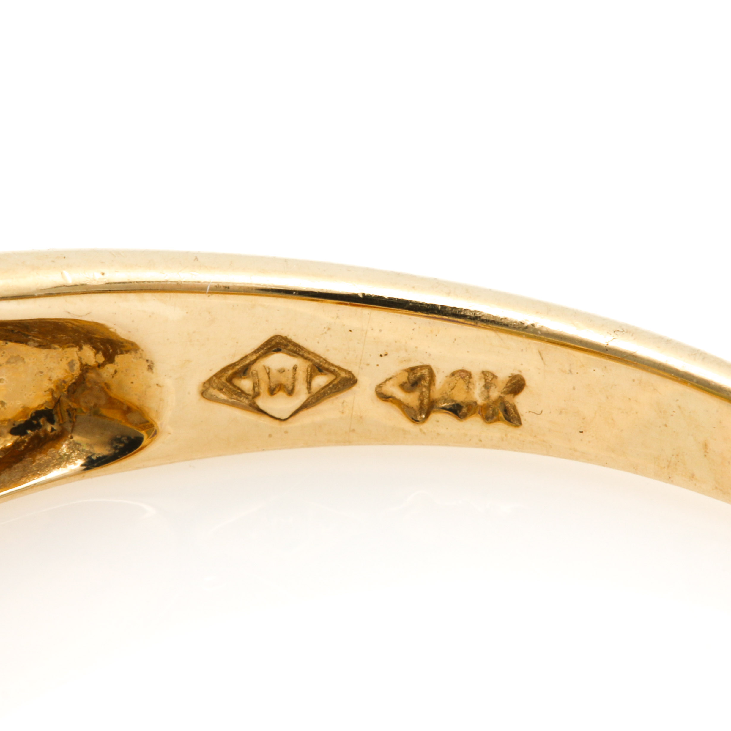 14K Yellow Gold Jadeite, Nephrite and Diamond Ring