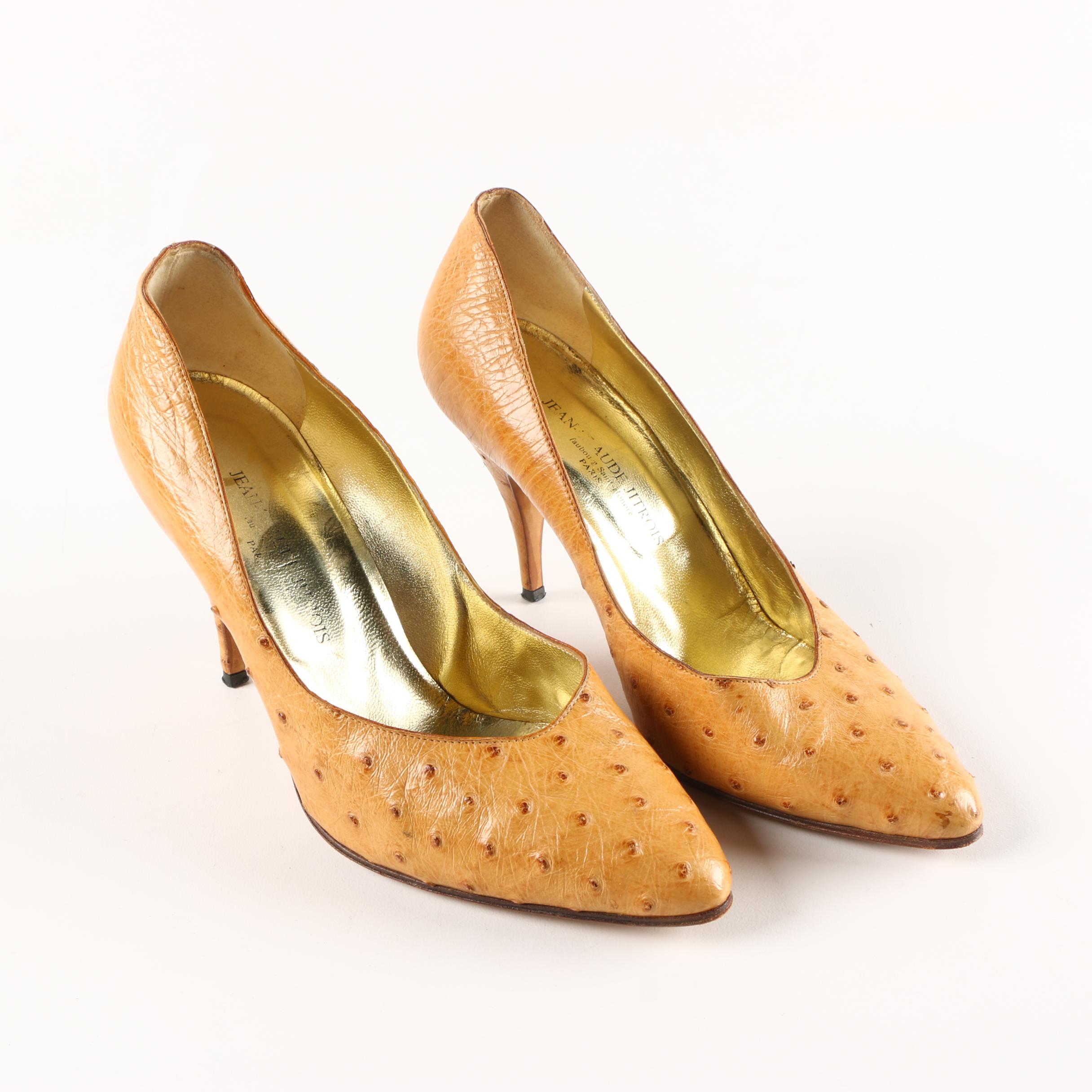 Vintage Jean Claude Jitrois Ostrich Leather Stilettos
