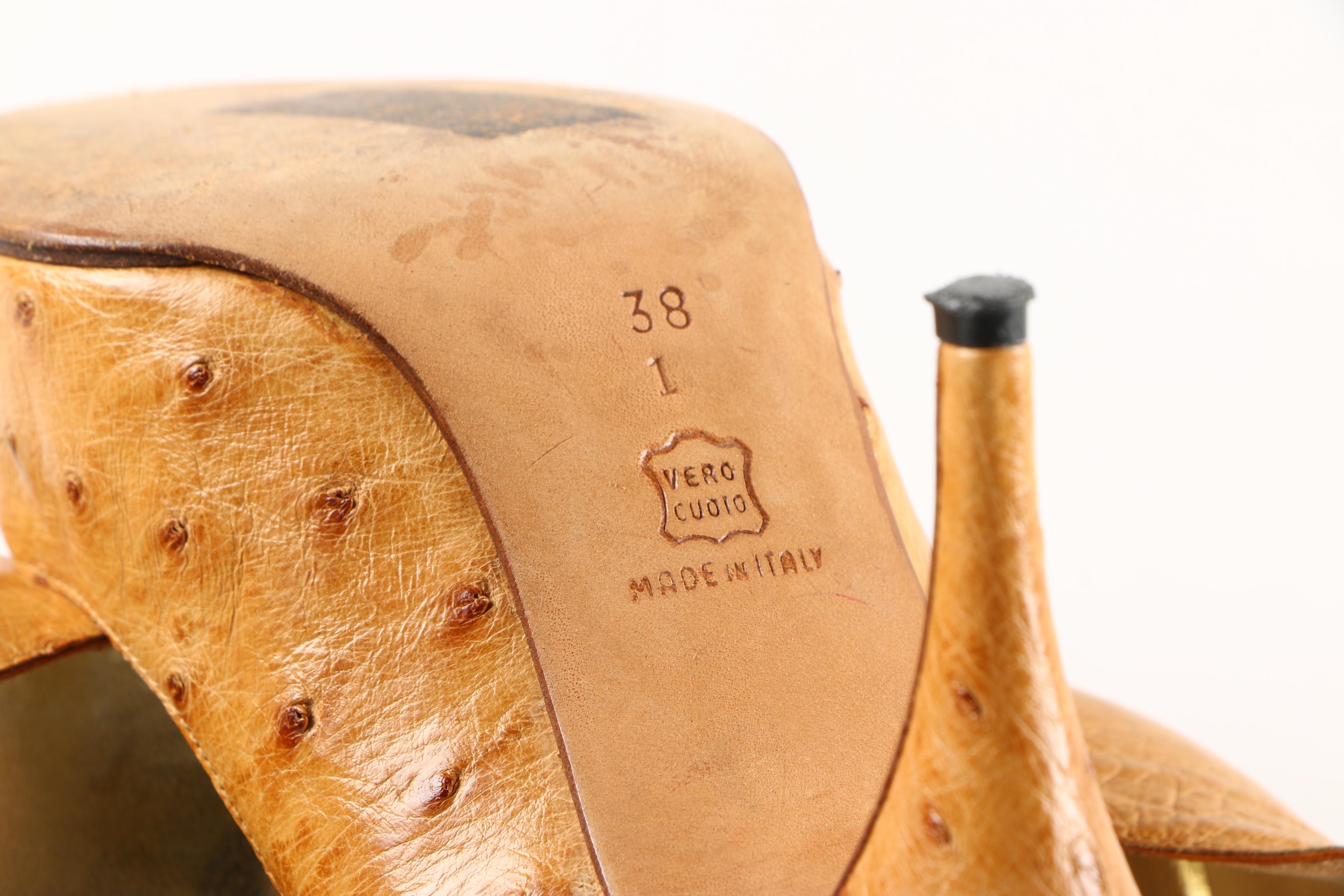 Vintage Jean Claude Jitrois Ostrich Leather Stilettos