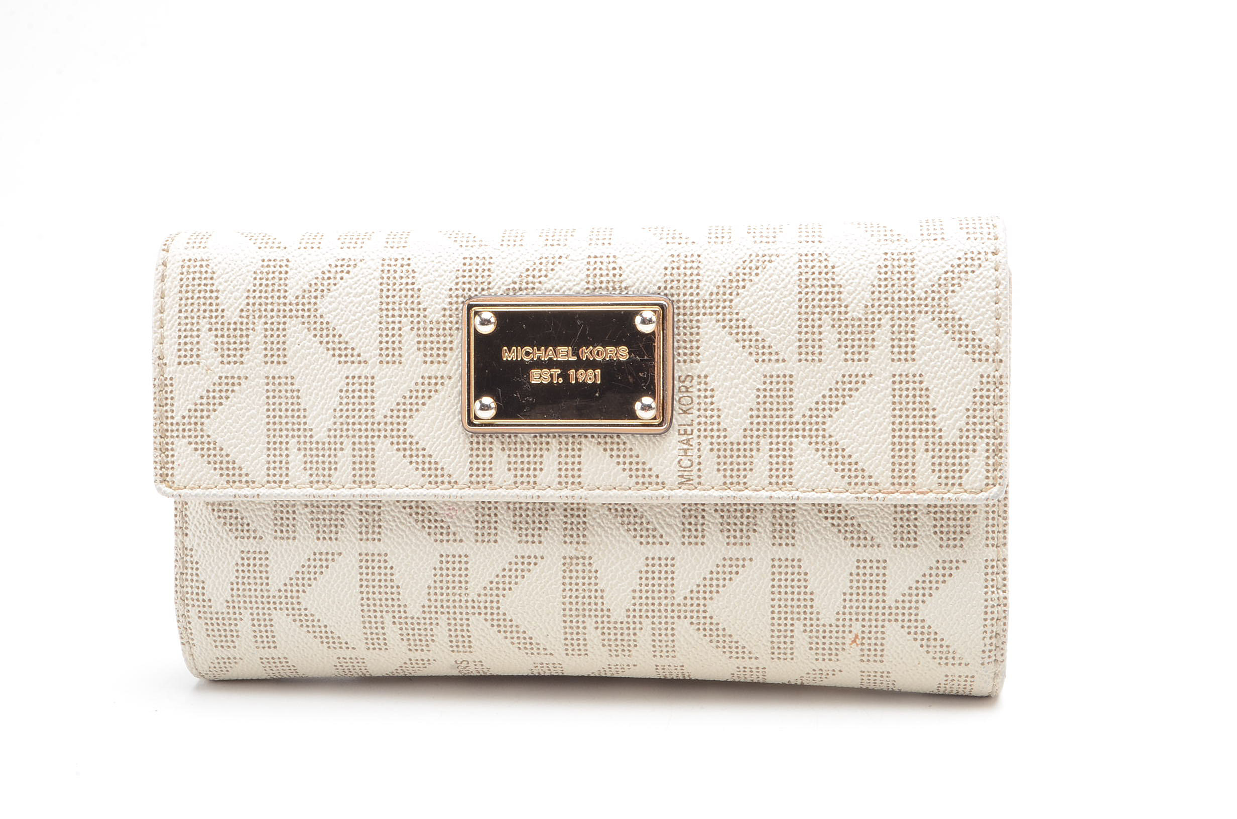 MICHAEL Michael Kors Beige MK Coated Canvas Wallet