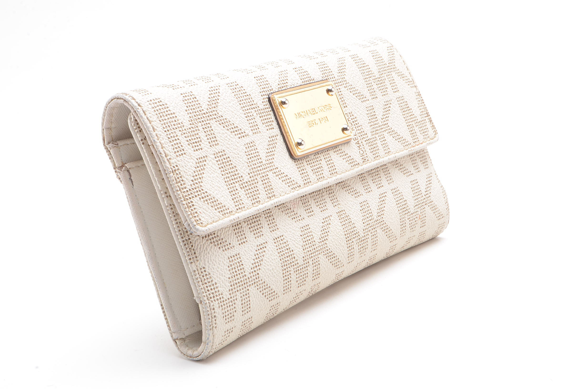 MICHAEL Michael Kors Beige MK Coated Canvas Wallet