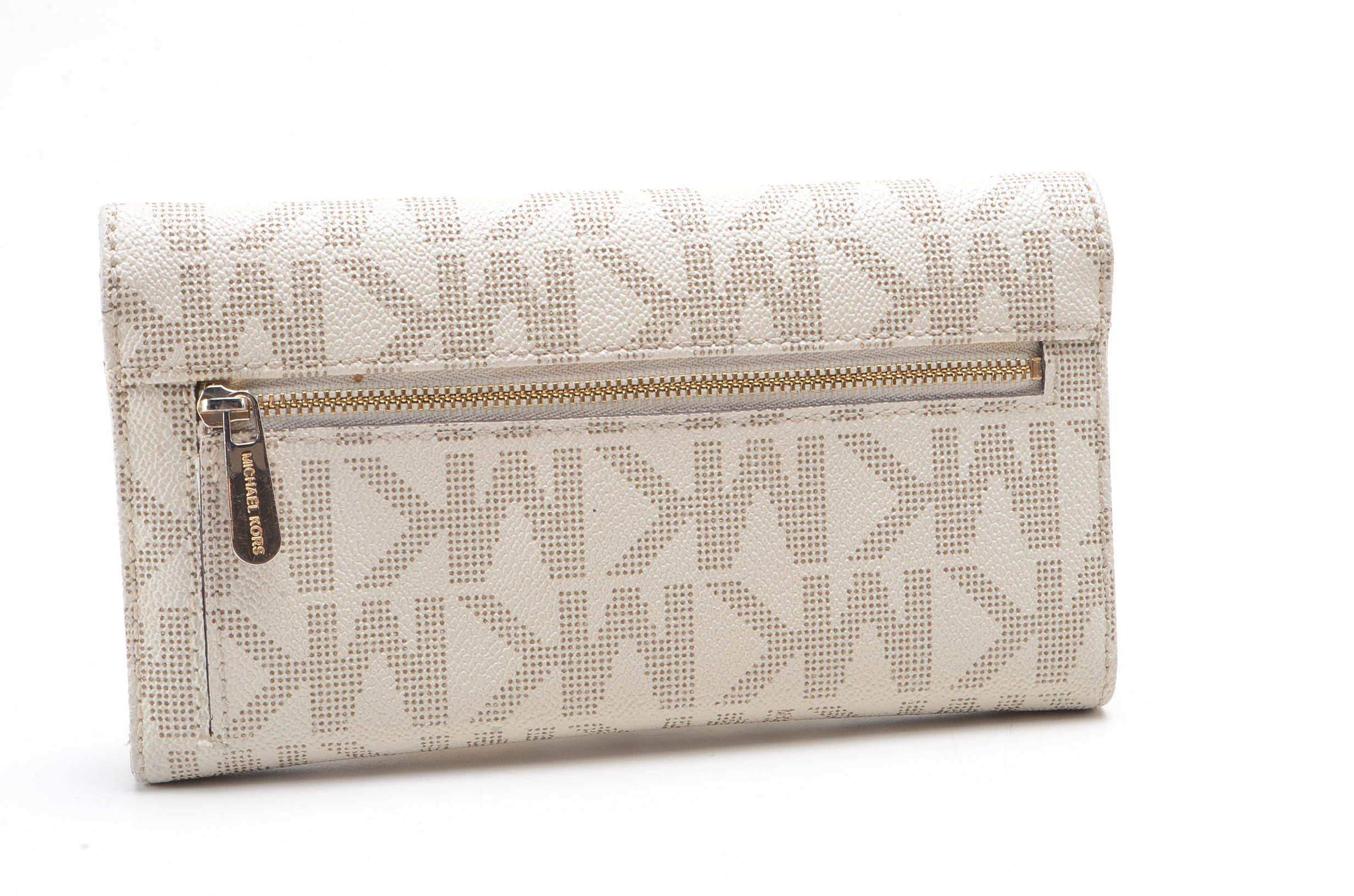 MICHAEL Michael Kors Beige MK Coated Canvas Wallet