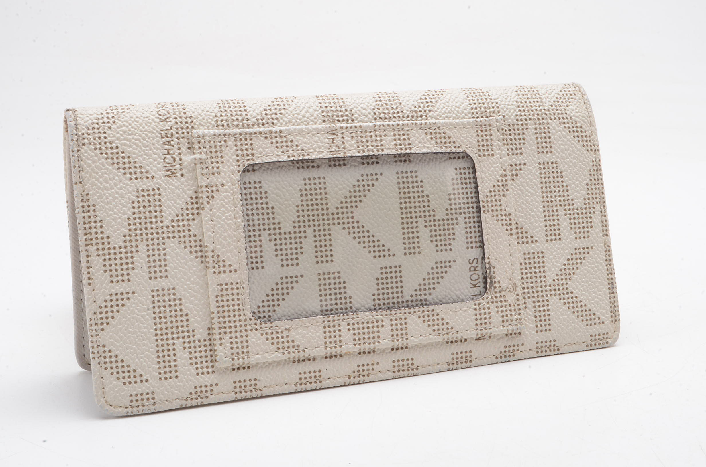 MICHAEL Michael Kors Beige MK Coated Canvas Wallet