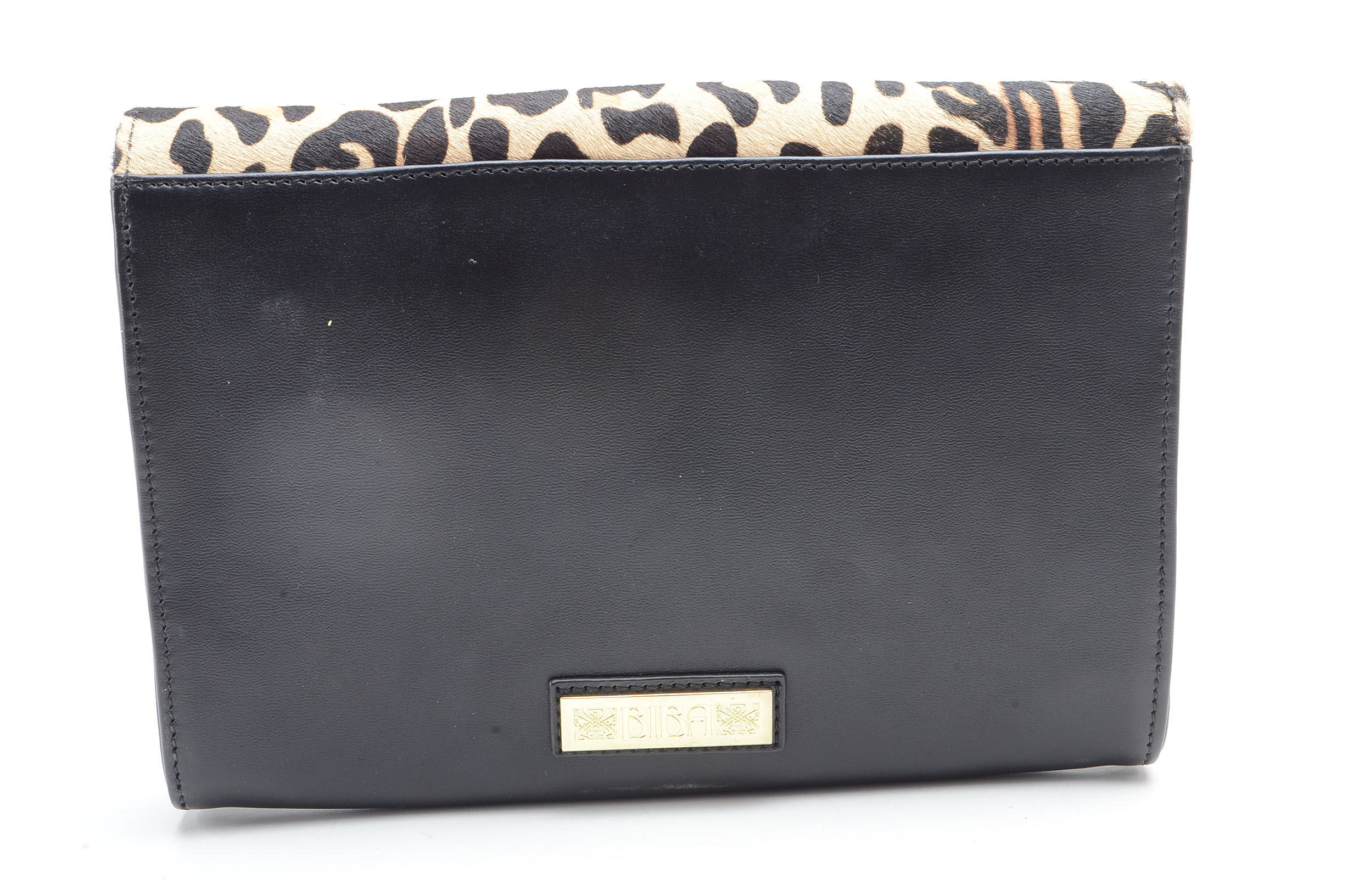 Biba Leather and Calfskin Clutch