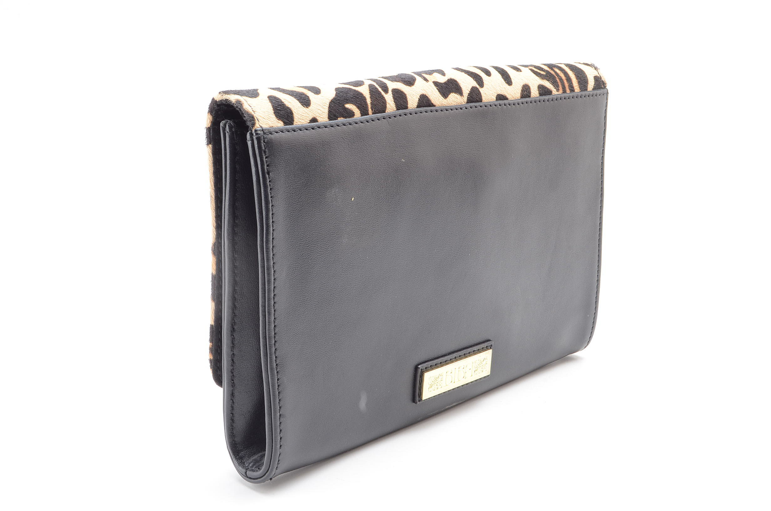 Biba Leather and Calfskin Clutch