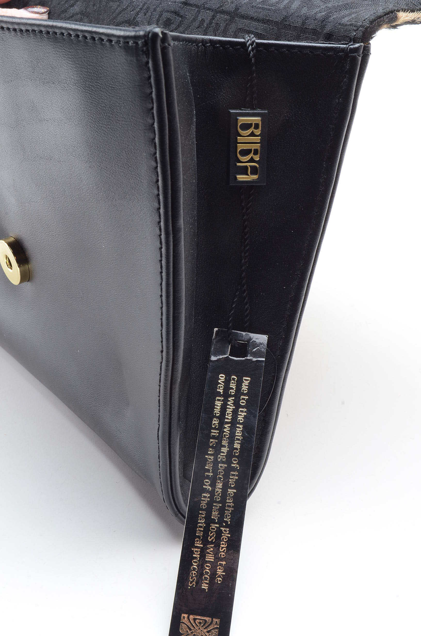 Biba Leather and Calfskin Clutch