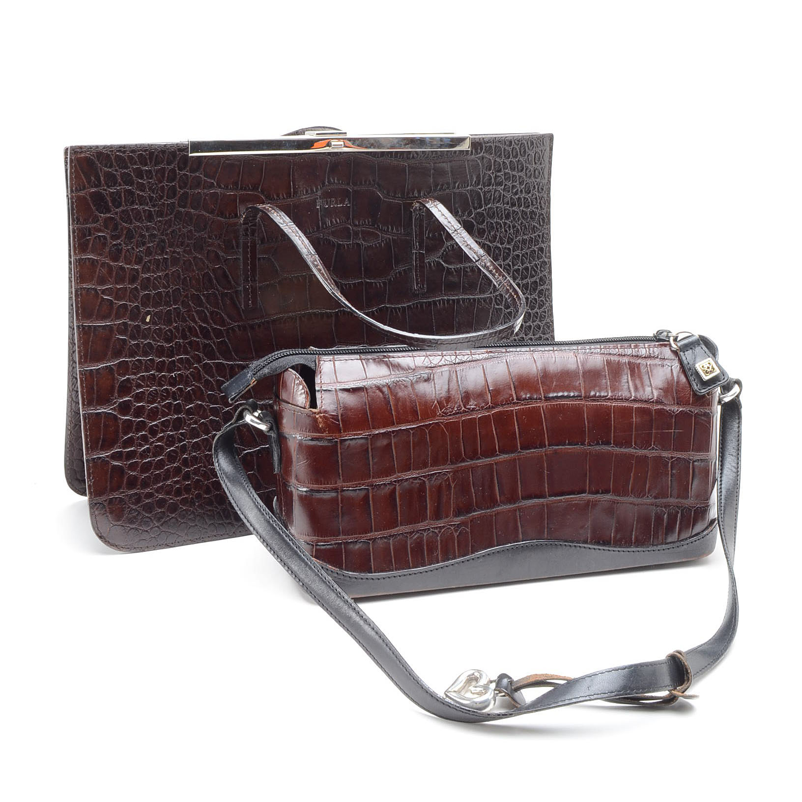 Designer Alligator Style Handbags by Furla and Brighton