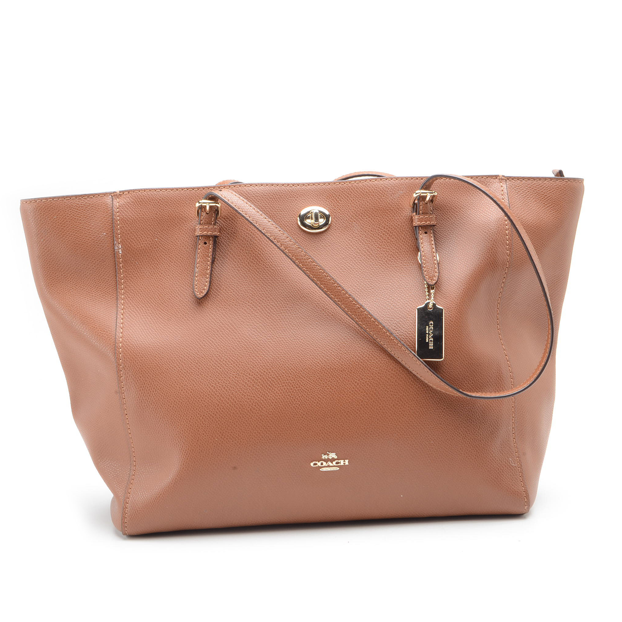 2016 Coach Leather Turnlock Tote