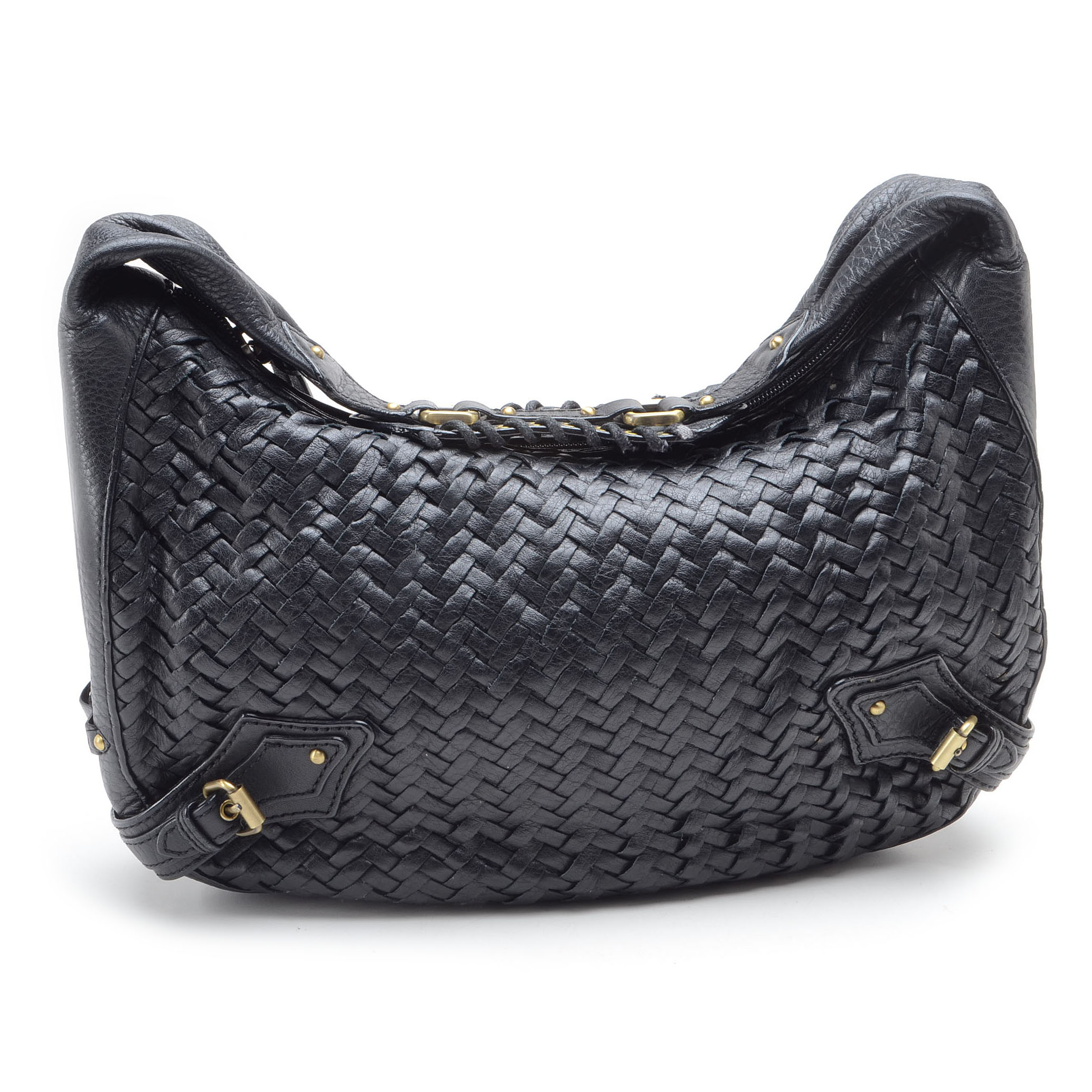 Cole Haan Woven Leather Hobo Handbag