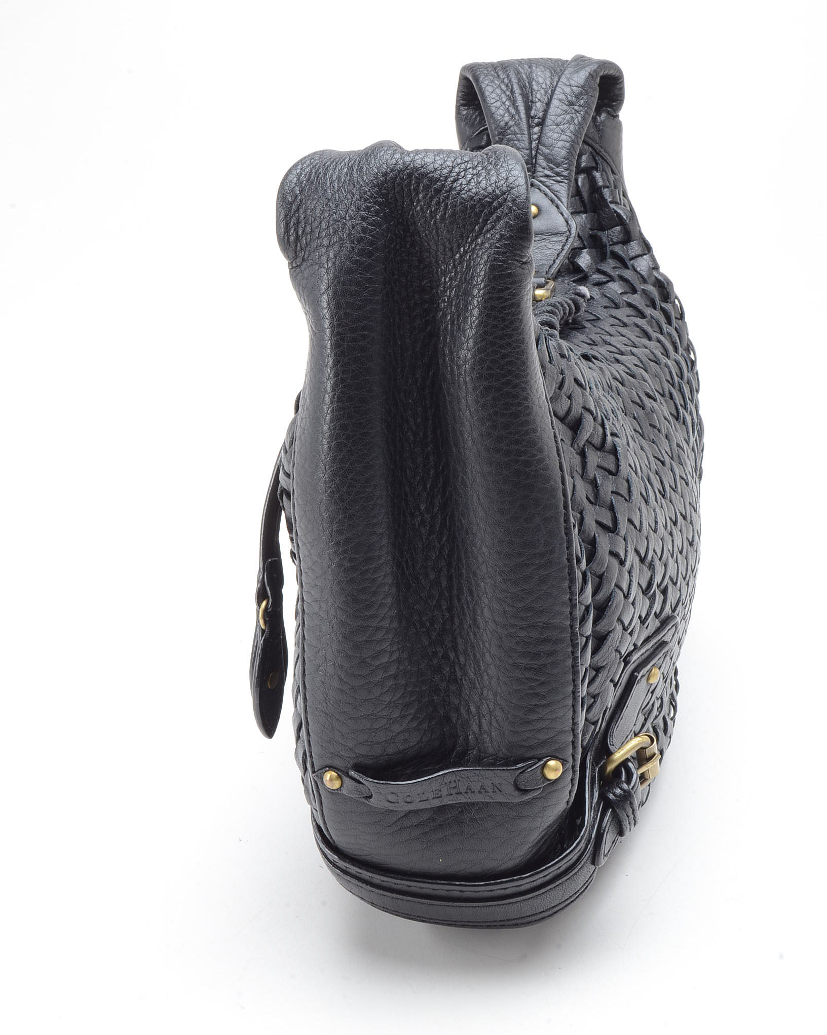 Cole Haan Woven Leather Hobo Handbag