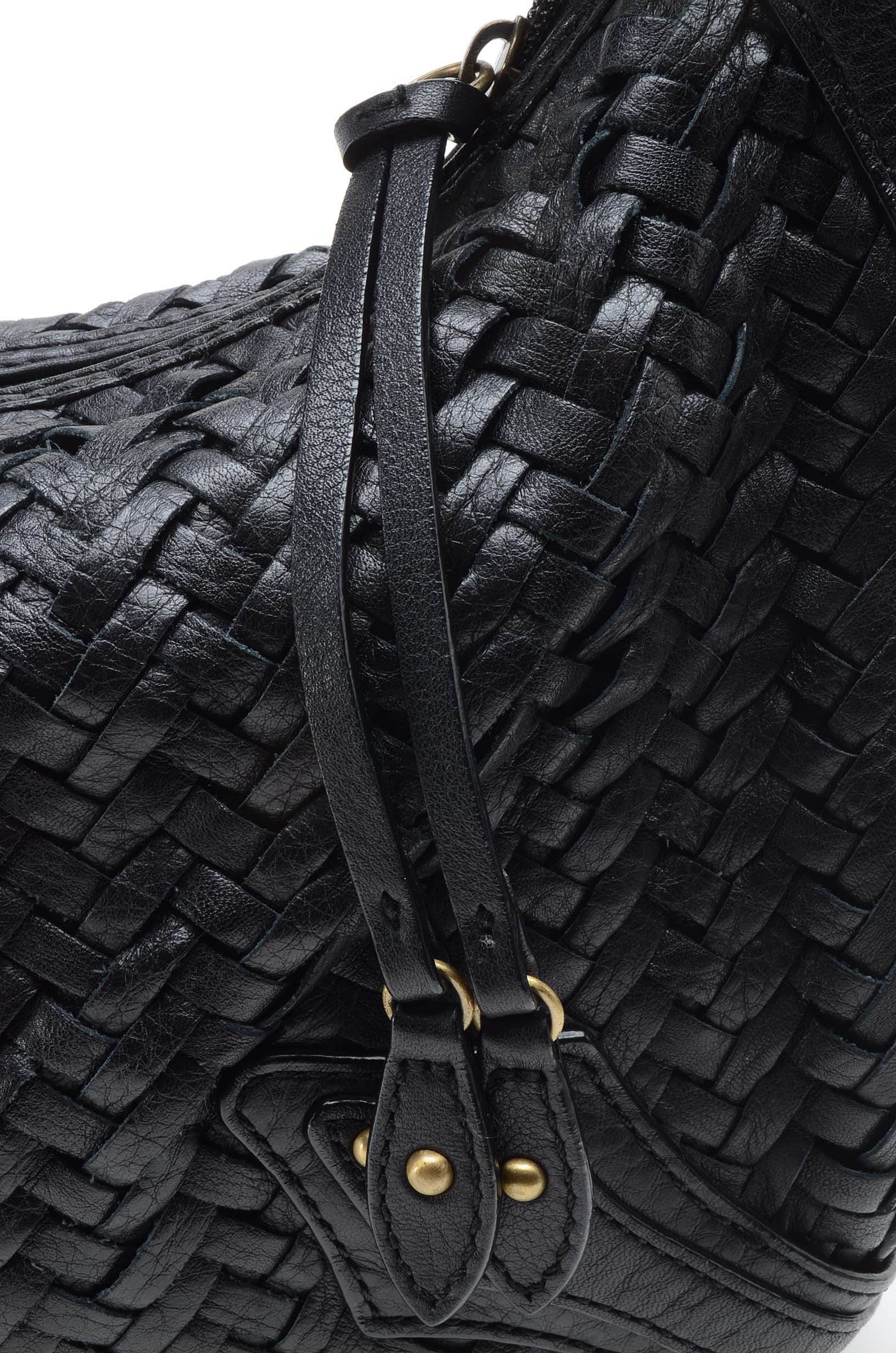 Cole Haan Woven Leather Hobo Handbag