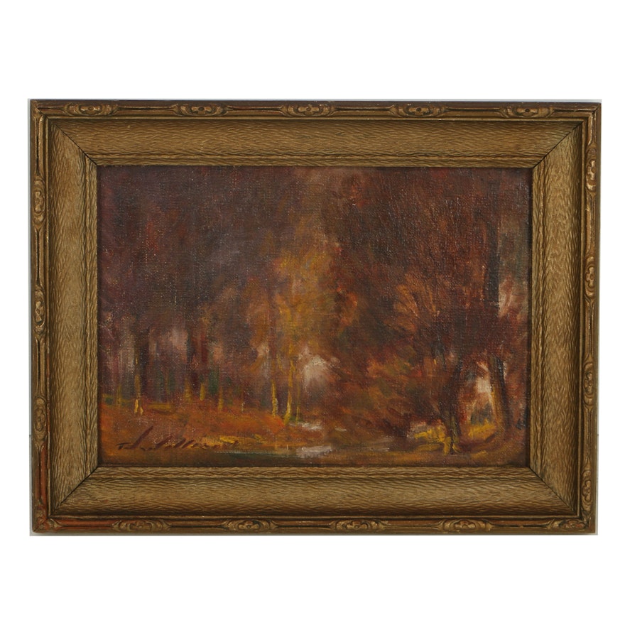 Oil Painting on Canvas Board by Ohio Artist T.J. Willison (1864-1940)