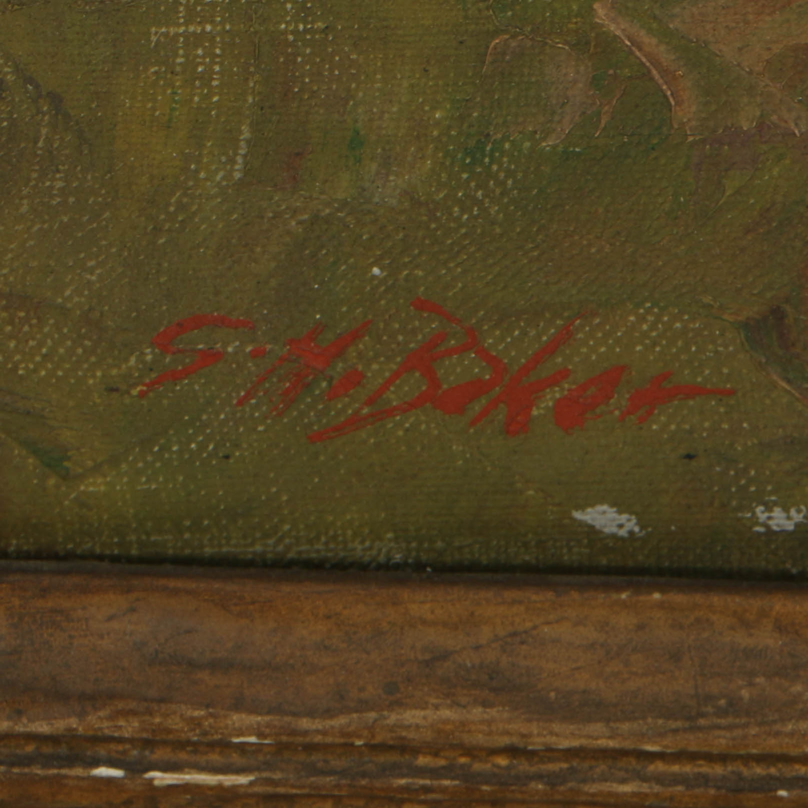 George Herbert Baker Oil Painting on Canvas Autumnal Landscape