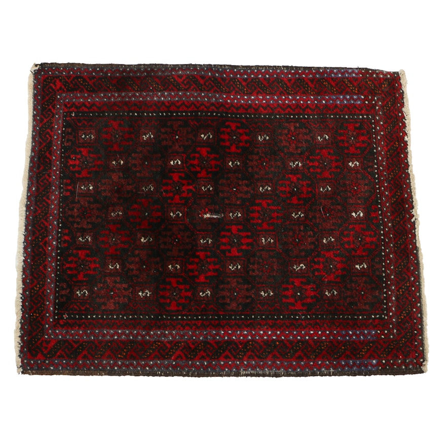 Persian Hand-Knotted Baluch Wool Accent Rug