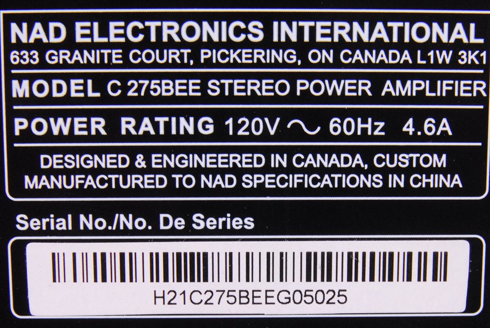 NAD C 275BEE Stereo Power Amplifier