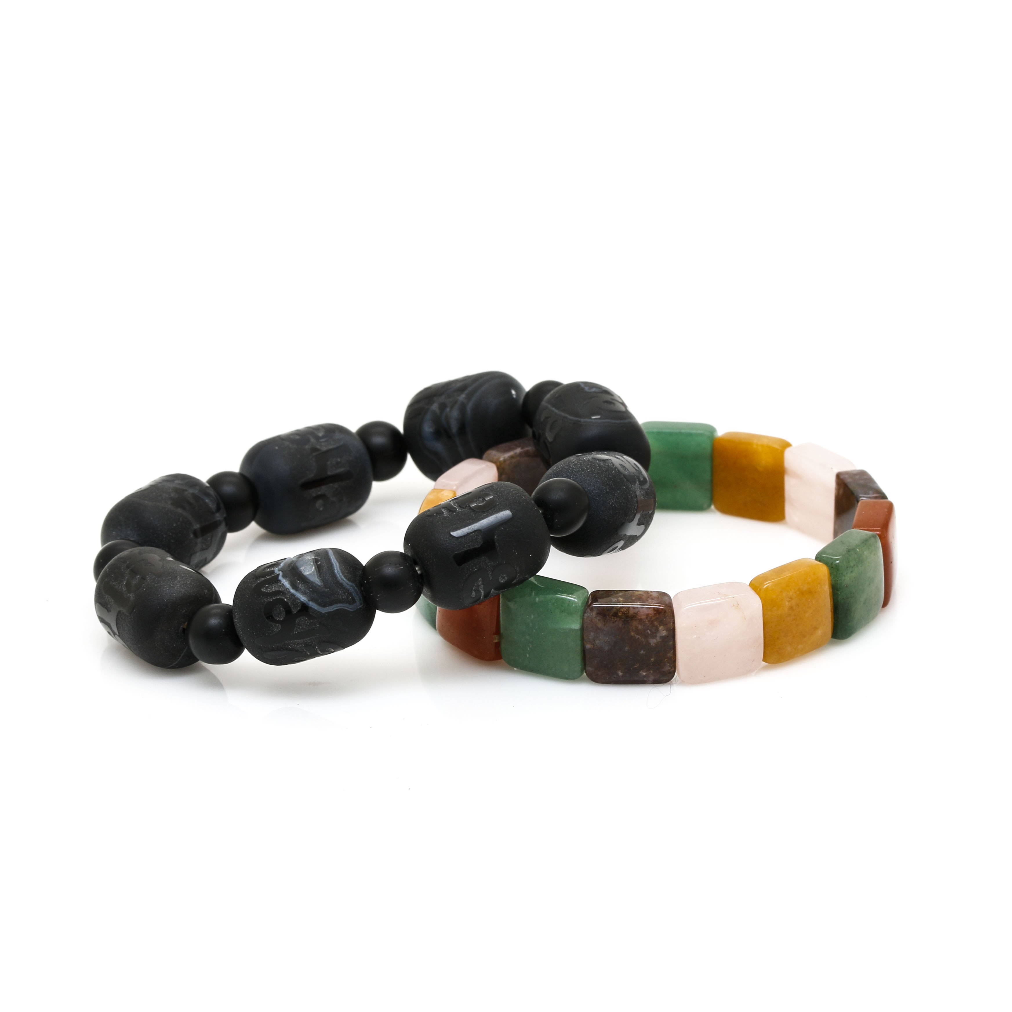 Assortment of Beaded Bracelets Including Gemstones