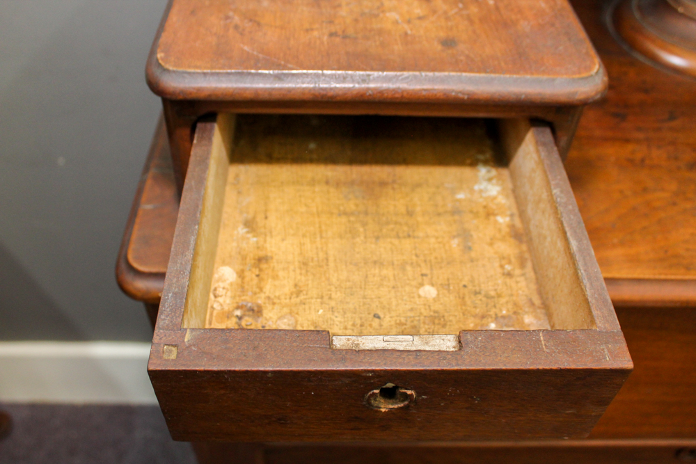 Victorian Walnut Dresser with Wishbone Mirror