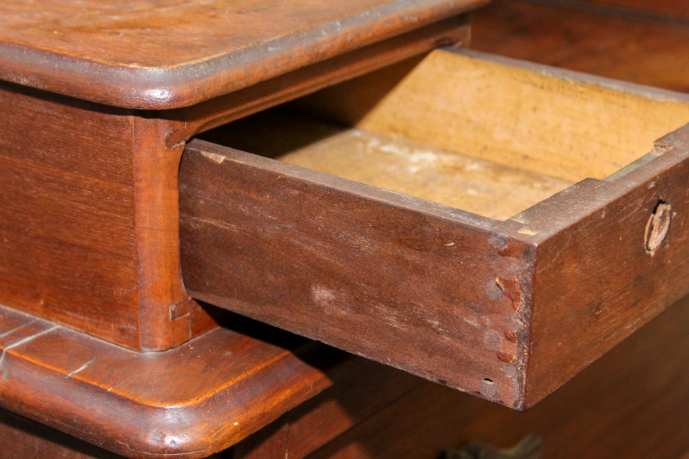 Victorian Walnut Dresser with Wishbone Mirror
