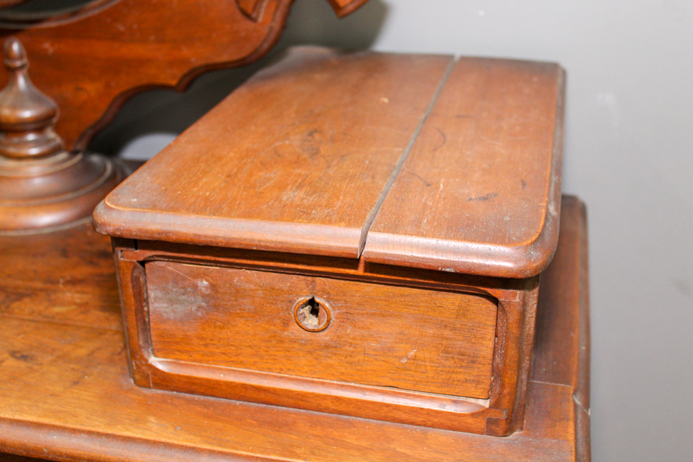 Victorian Walnut Dresser with Wishbone Mirror