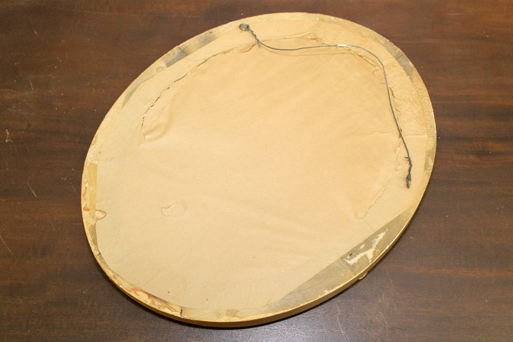 Wood and Gesso Oval Mirror