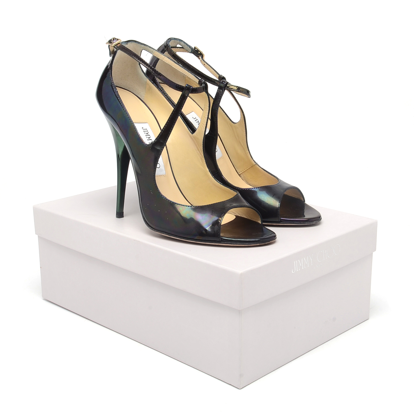 Jimmy Choo Petrol Patent Black Pumps