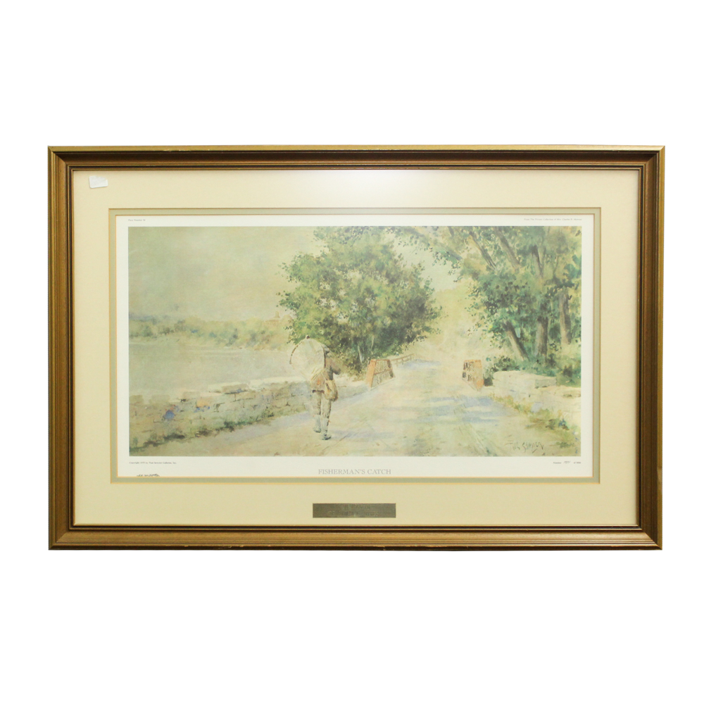 Offset Lithograph After Paul Sawyier "Fisherman's Catch"