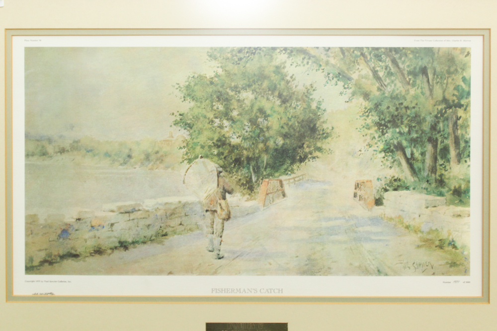 Offset Lithograph After Paul Sawyier "Fisherman's Catch"