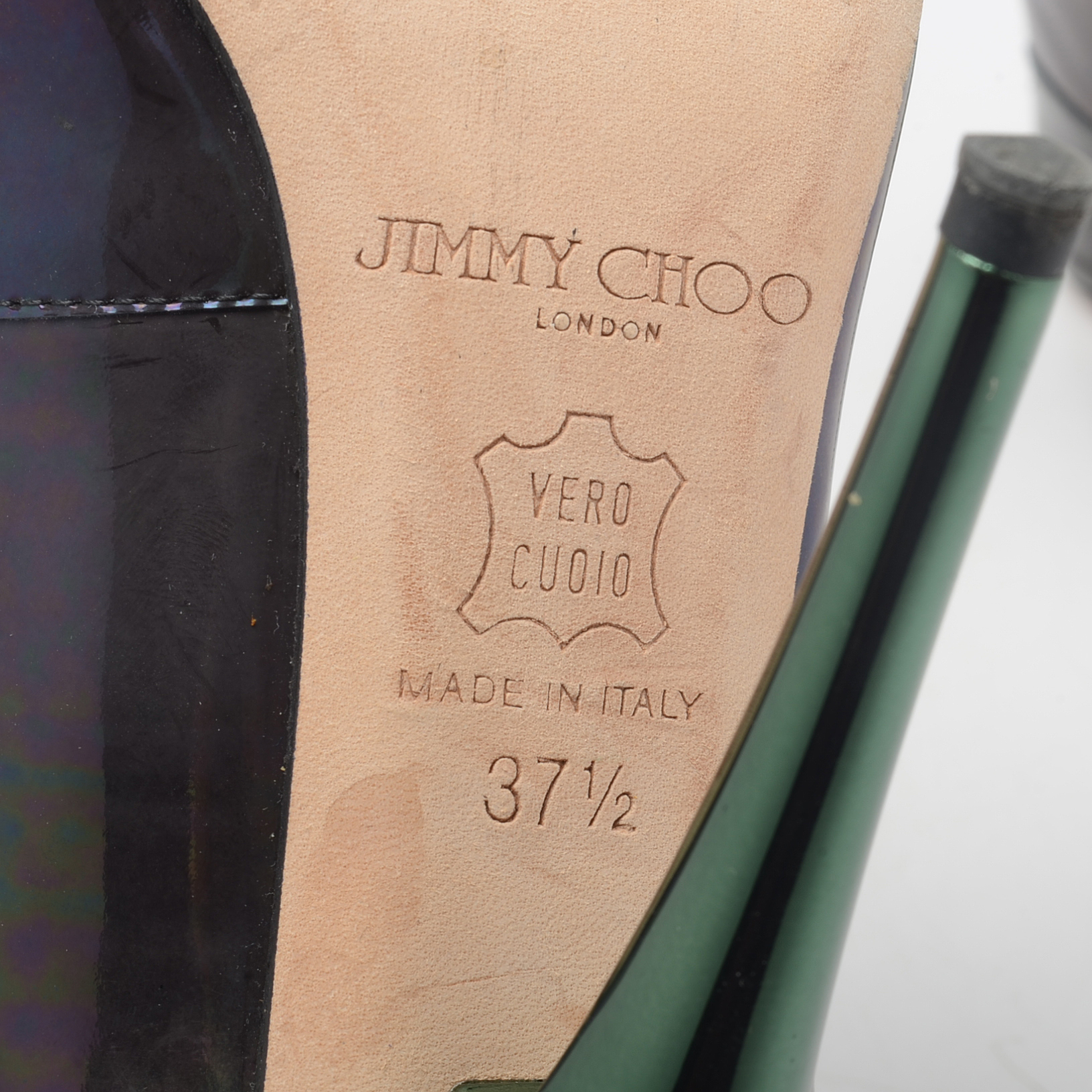 Jimmy Choo Petrol Patent Black Pumps