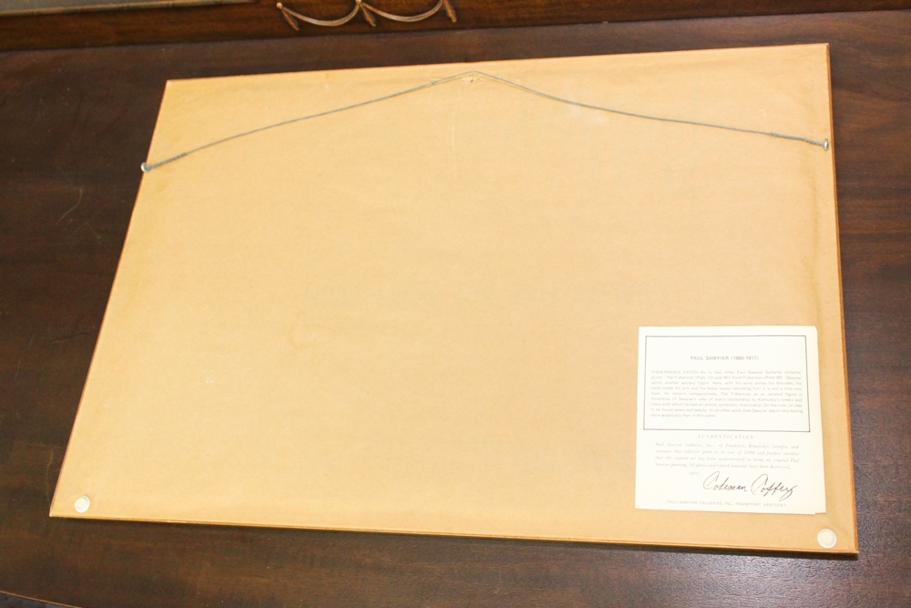 Offset Lithograph After Paul Sawyier "Fisherman's Catch"